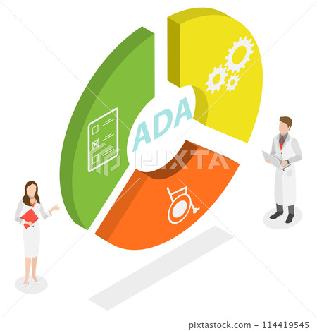 3D Isometric Flat Conceptual Illustration of ADA, Americans With Disabilities Act 3D Isometric Flat Conceptual Illustration of ADA, Americans With Disabilities Act 114419545