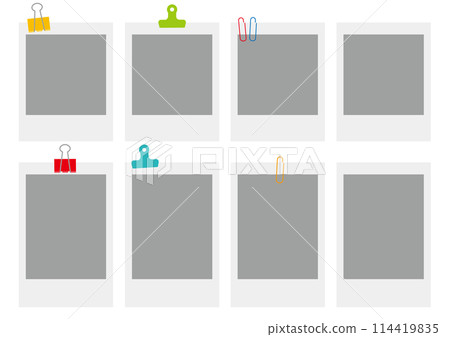 Set of instant film and clip illustrations 114419835