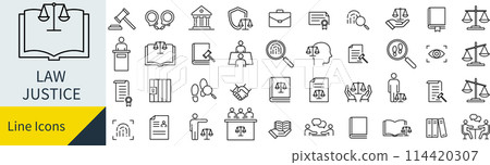 向量法律和正義圖示集 114420307