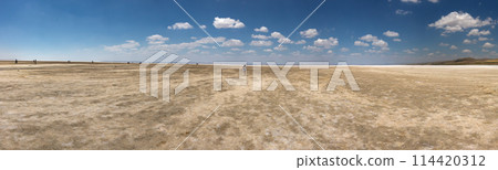 Panoramic view of the salt lake Tuz located in the Central Anatolia Region of Turkey 114420312