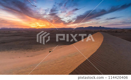 Desert area sunset Desert area sunset 114420406