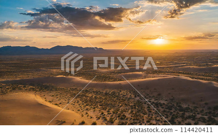 廣闊的沙漠非洲沙漠日落 114420411