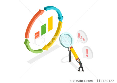3D Isometric Flat Conceptual Illustration of Business Cycle For Marketing, Curved Process Analysis 3D Isometric Flat Conceptual Illustration of Business Cycle For Marketing, Curved Process Analysis 114420422