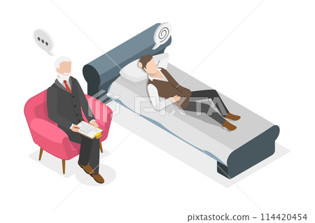 3D Isometric Flat Conceptual Illustration of Psychologist, Private Psychology, Psychotherapy Help 3D Isometric Flat Conceptual Illustration of Psychologist, Private Psychology, Psychotherapy Help 114420454