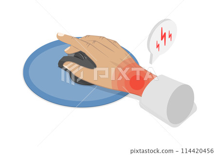 3D Isometric Flat Conceptual Illustration of Tunnel Syndrome, Common Condition Among Keyboard Users 3D Isometric Flat Conceptual Illustration of Tunnel Syndrome, Common Condition Among Keyboard Users 114420456