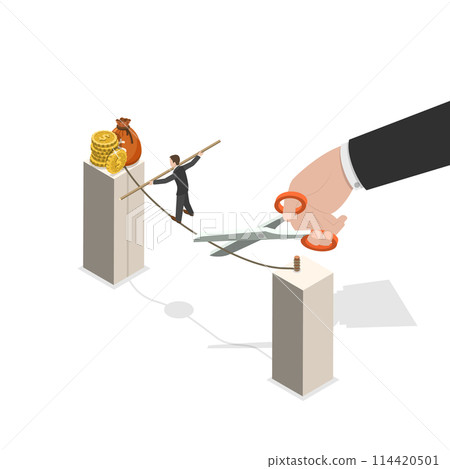 3D Isometric Flat  Conceptual Illustration of Jealousy, Cheating and Betrayal 114420501