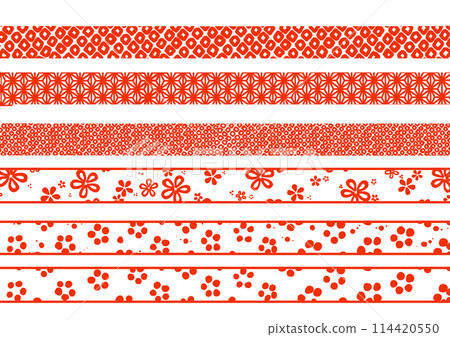 各種手繪日式裝飾線條 114420550