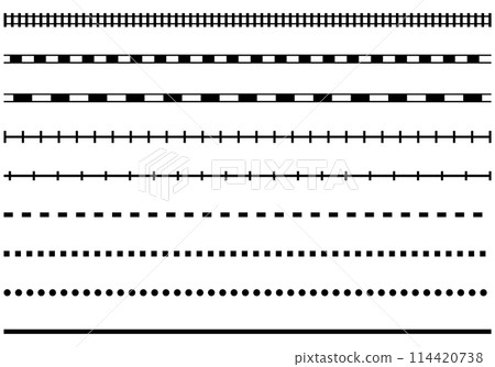 各種形狀的類似鐵路標記的向量插圖集 各種形狀的類似鐵路標記的向量插圖集 114420738