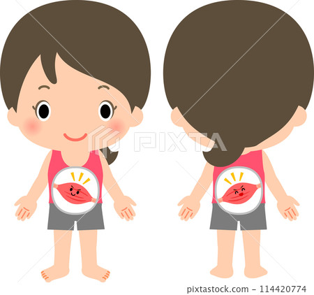 A woman with good abdominal and back muscles 114420774