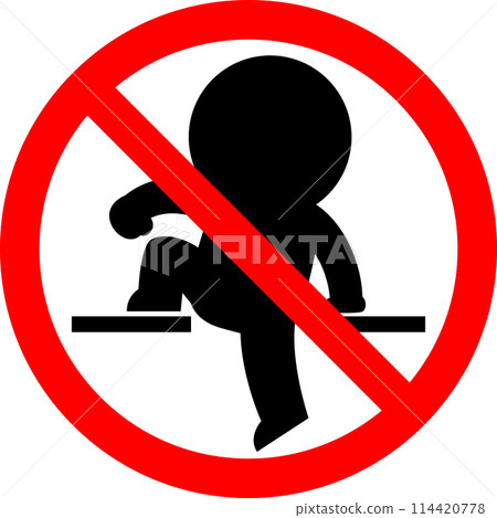 Do not climb over sign, pictogram Do not climb over sign, pictogram 114420778