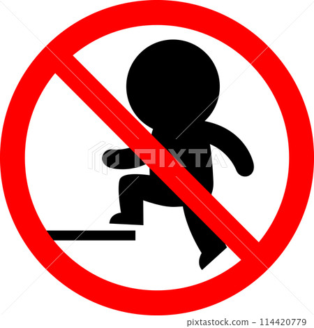 Climbing prohibition sign, pictogram 114420779