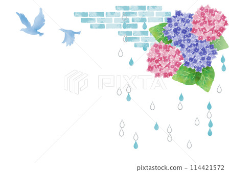 Hydrangea and small bird 1 Hydrangea and small bird 1 114421572