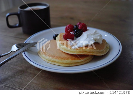 Enjoy pancakes and coffee at a cafe every once in a while Enjoy pancakes and coffee at a cafe every once in a while 114421978