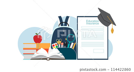 Education insurance isolate on background. Education insurance isolate on background. 114422860