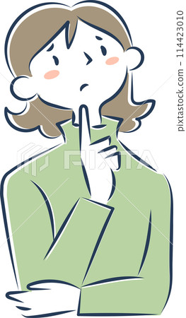一個擔心的女人的上半身 114423010