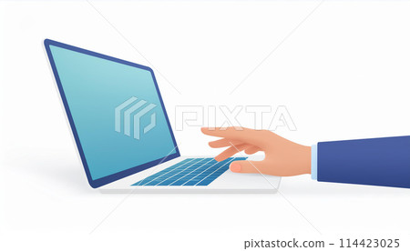 Laptop computer white background illustration Laptop computer white background illustration 114423025