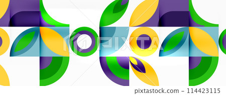 Colorful circle pattern on white background inspired by art paint 114423115