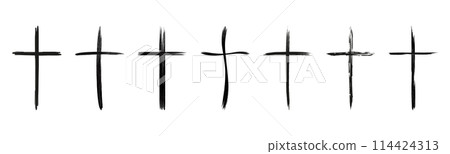 Christian cross icon collection. Vector illustration. Christian cross icon collection. Vector illustration. 114424313
