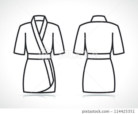 kimono or robe line icon 114425351