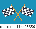checkered racing flags cross flat 114425356