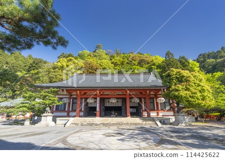 Fresh greenery at Kurama Temple - Main Hall, Kondo and Kongo-sho 114425622
