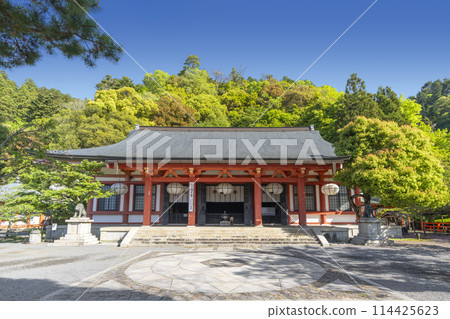 Fresh greenery at Kurama Temple - Main Hall, Kondo and Kongo-sho Fresh greenery at Kurama Temple - Main Hall, Kondo and Kongo-sho 114425623