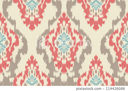 Ikat tribal Indian seamless pattern. Ethnic Aztec fabric carpet mandala ornament native boho chevron textile.Geometric African American oriental traditional vector illustrations. Embroidery style. Ikat tribal Indian seamless pattern. Ethnic Aztec fabric carpet mandala ornament native boho chevron textile.Geometric African American oriental traditional vector illustrations. Embroidery style. 114426086