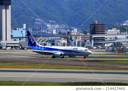 Osaka International Airport ANA Airplane Takeoff Ready Sky Park Osaka International Airport ANA Airplane Takeoff Ready Sky Park 114427468