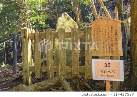 Kurama Temple: Height Comparison Stone on the Okunoin Approach Kurama Temple: Height Comparison Stone on the Okunoin Approach 114427557