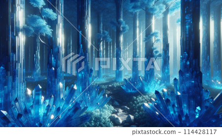 blue crystal forest material 114428117