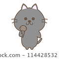 Black cat with a microphone 114428532