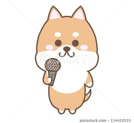 Dog with a microphone Dog with a microphone 114428533