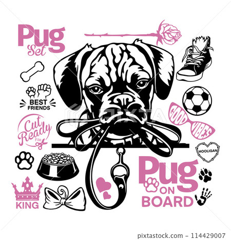 Pug set - Pug cricut shirt - Pug lover owner gift - Pug vector cut files Pug set - Pug cricut shirt - Pug lover owner gift - Pug vector cut files 114429007