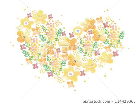 Watercolor floral heart 1855 114429365