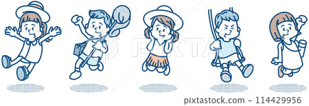 Summer kids illustration 114429956