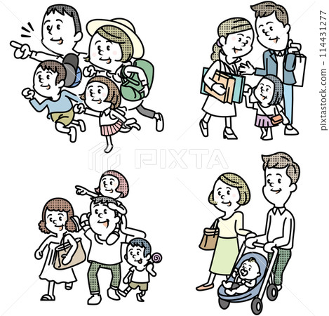 家庭郊遊的插畫集 114431277