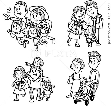 家庭郊遊的插畫集 114431279
