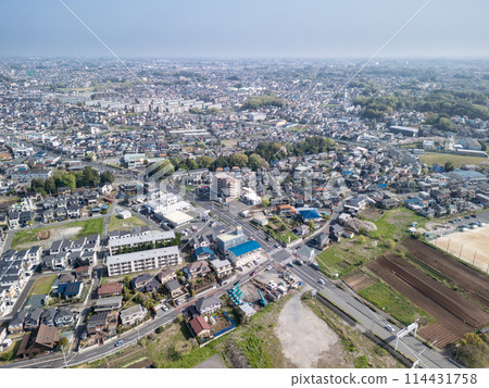 Aerial view of residential area in Minuma Ward, Saitama City, Saitama Prefecture 114431758