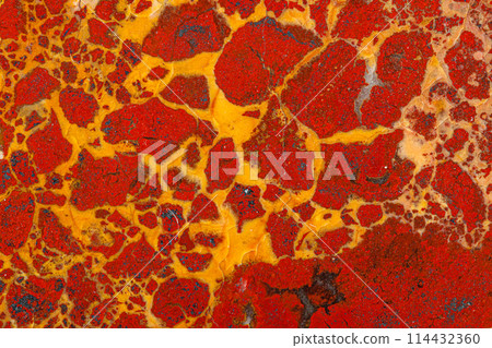 Macro stone Jasper mineral on white background 114432360