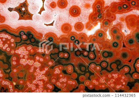 Macro stone Jasper mineral on white background 114432365