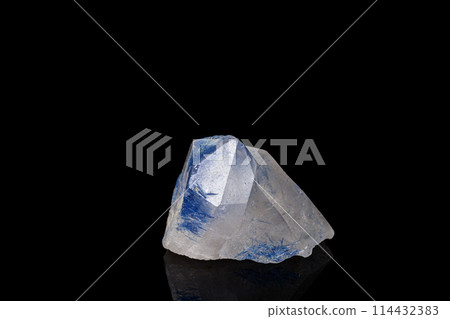 Macro tourmaline mineral stone on black 114432383