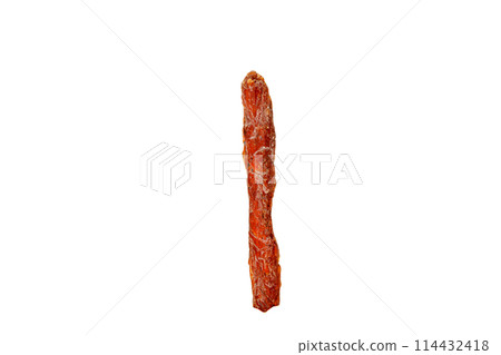 Macro stone mineral Korundofillit, Clinochlore, corundum on a white background 114432418