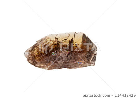 Macro stone axinite mineral on white background Macro stone axinite mineral on white background 114432429