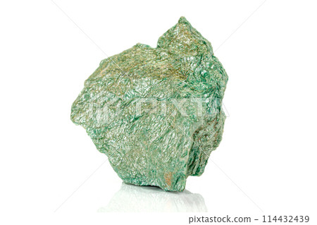 Macro stone mineral Actinolite on a white background Macro stone mineral Actinolite on a white background 114432439