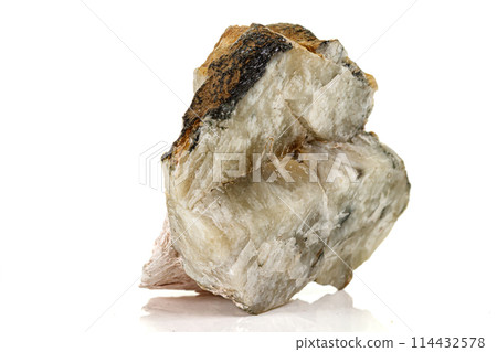 Macro stone Hemimorphite mineral on white background 114432578