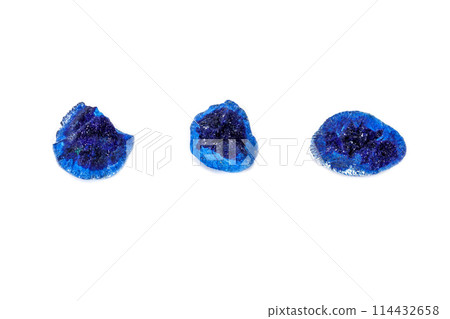 Macro mineral stone Malachite and Azurite against white background Macro mineral stone Malachite and Azurite against white background 114432658