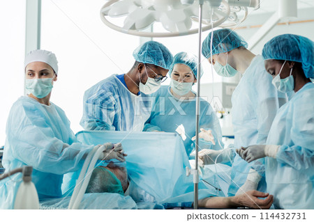 rewarding fields of medicine.students studing in medical school 114432731