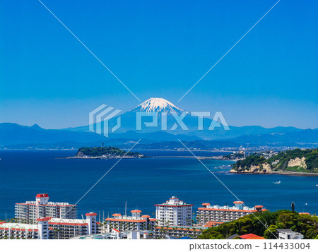 富士山和湘南海岸的春天景色 富士山和湘南海岸的春天景色 114433004