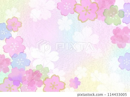 Cherry blossom and crepe texture background 114433005