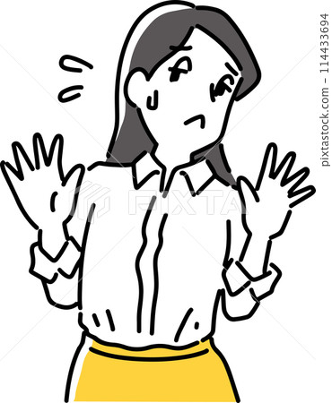 A woman posing in refusal 114433694